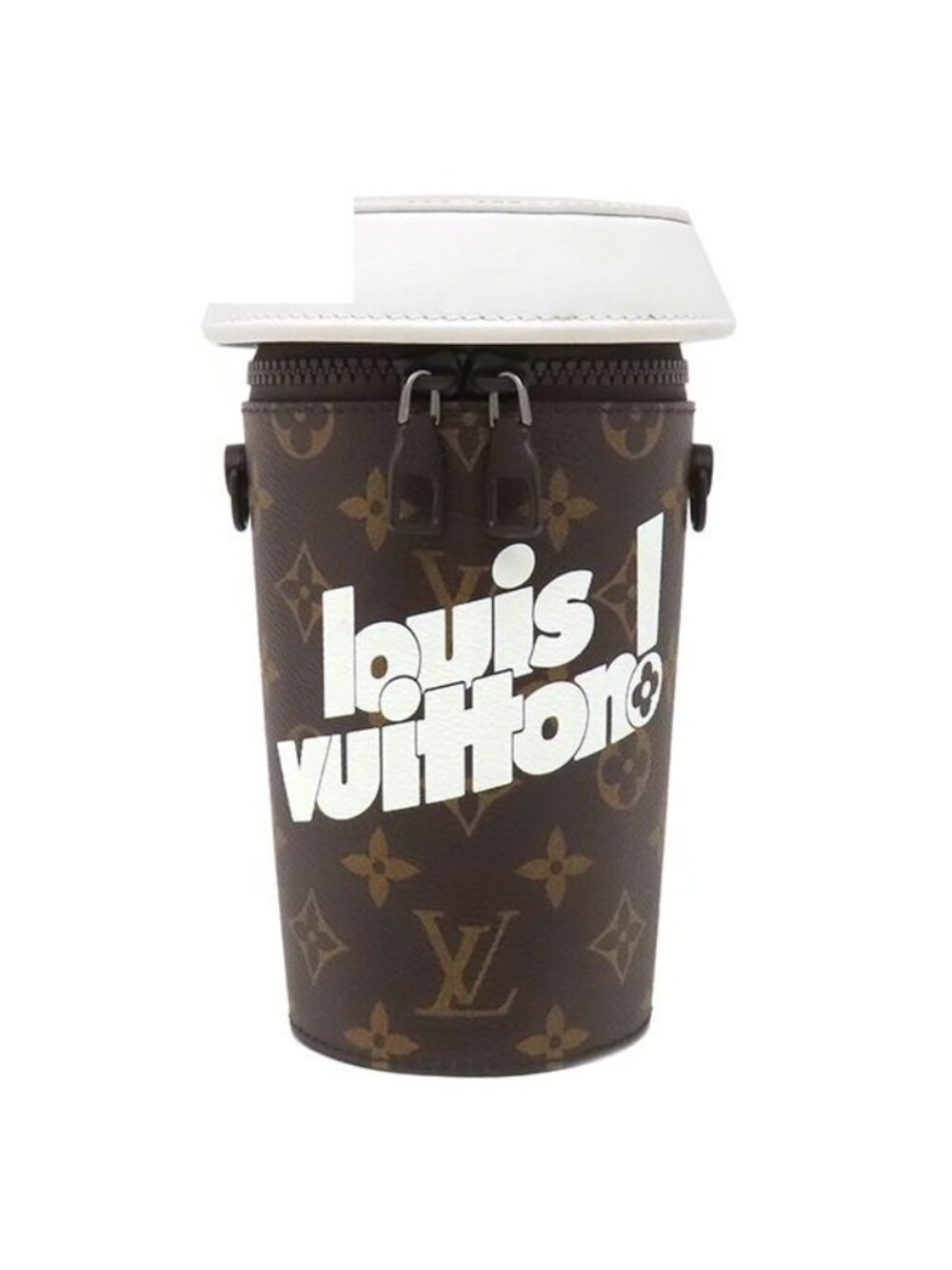 Louis Vuitton Shoulder Bag Everyday LV Coffee Cup Monogram Canvas White Brown